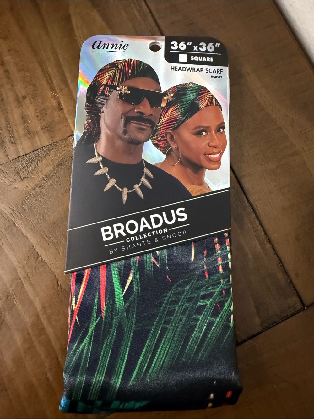 Annie headwrap scarf green tropical print broadus by Shante & Snoop new